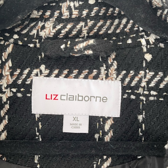 SALE!!!!! NEW elegant Liz Claiborne tweed plaid coat XL fits large - Picture 13 of 13